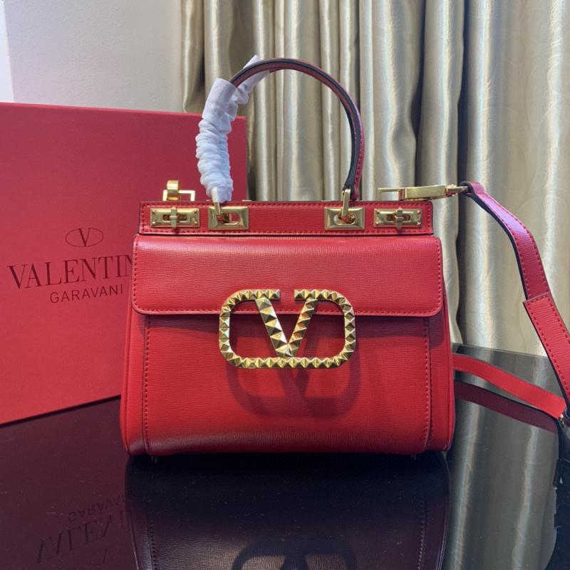 Valentino Shoulder Tote Bags VA2041 red gold buckle